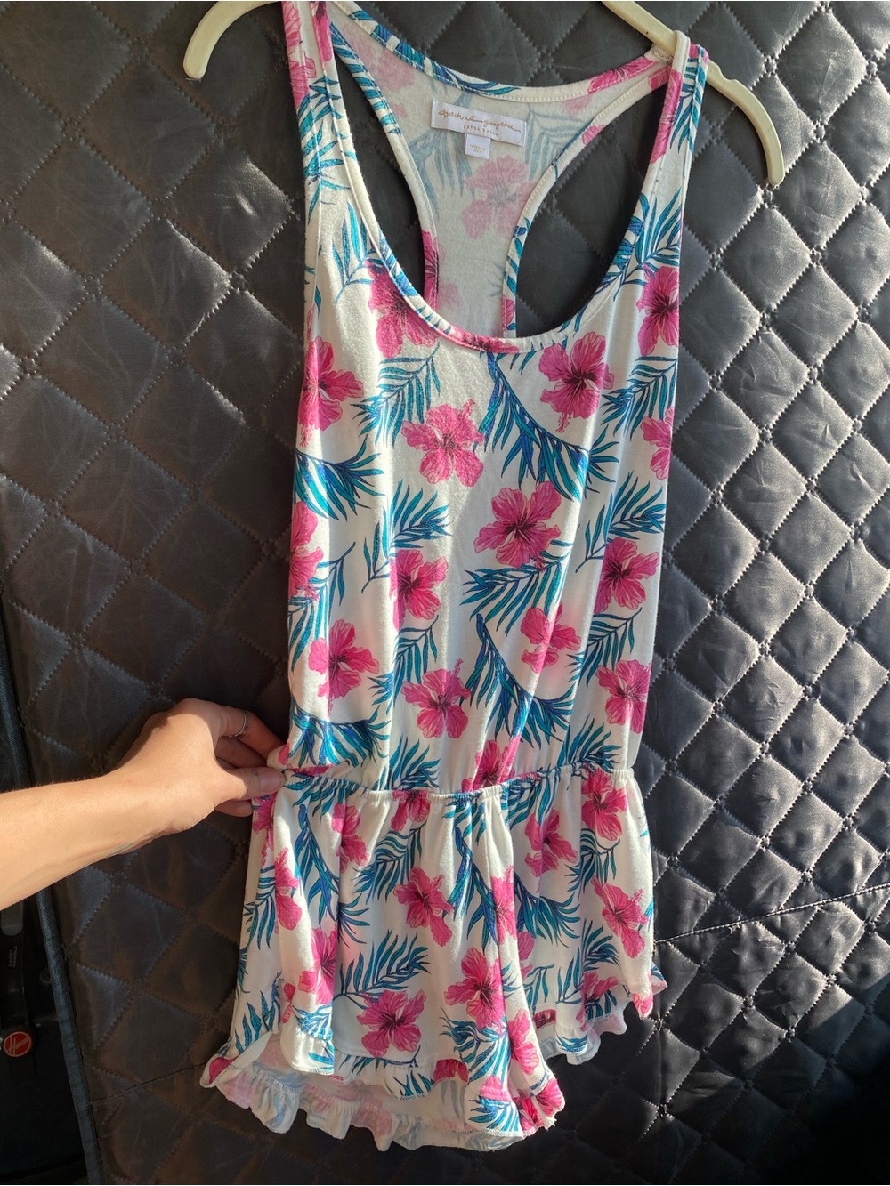 Spiritual Gangster Pink & Teal Floral Sleeveless Romper